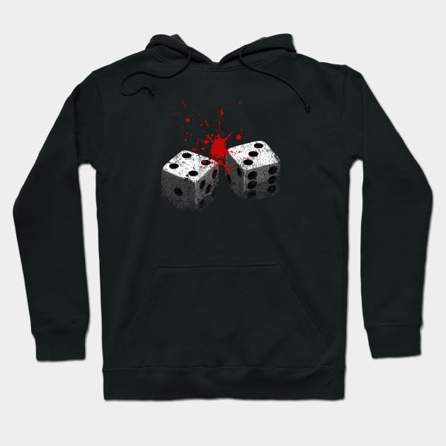 Lucky 7-Dice roll-Seven-Blood-Gambling Hoodie by StabbedHeart